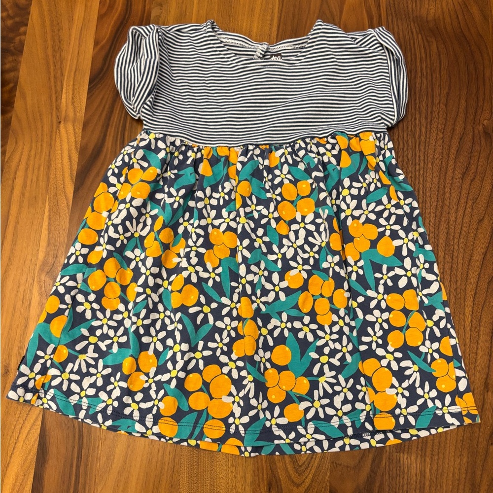 Tea Dress: Stripes and Flowers Design, Size 3T, EUC Spring Print